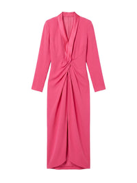 Fitted long-sleeved dress - Shocking Pink
