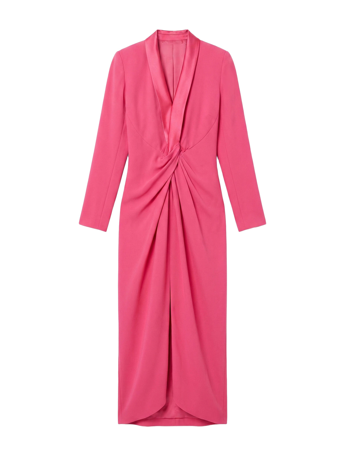 Fitted long-sleeved dress - Shocking Pink