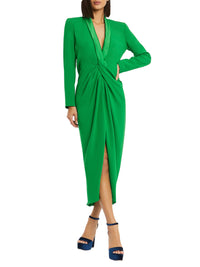 Fitted long-sleeved dress - Green