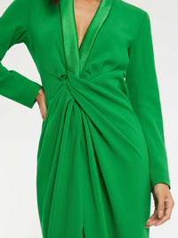 Fitted long-sleeved dress - Green