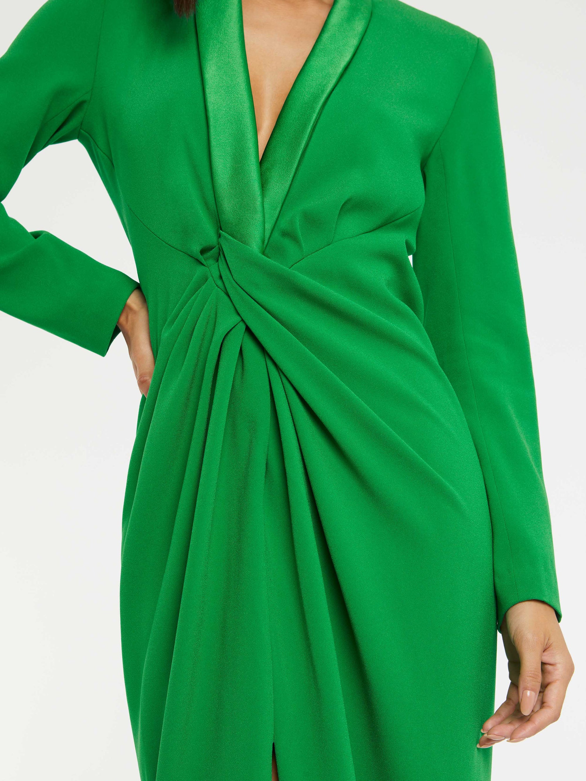 Fitted long-sleeved dress - Green
