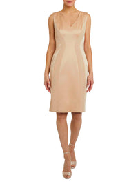 Robe fluide sans manches - Beige