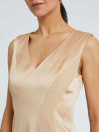 Robe fluide sans manches - Beige
