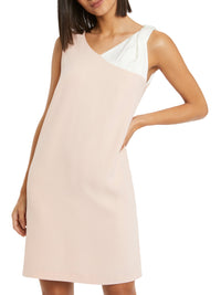Robe à bretelle nouée - Beige & rose