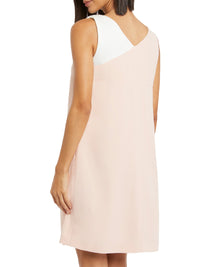 Robe à bretelle nouée - Beige & rose
