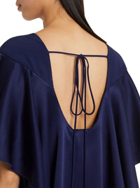 Robe col bateau à manches courtes - Indigo