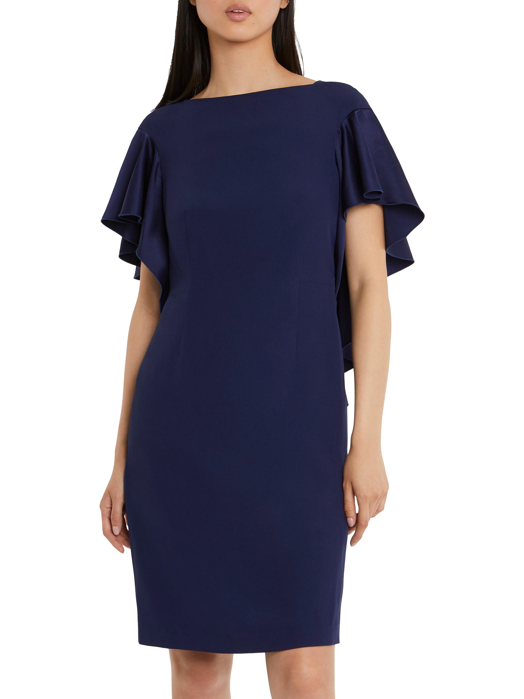 Robe col bateau à manches courtes - Indigo