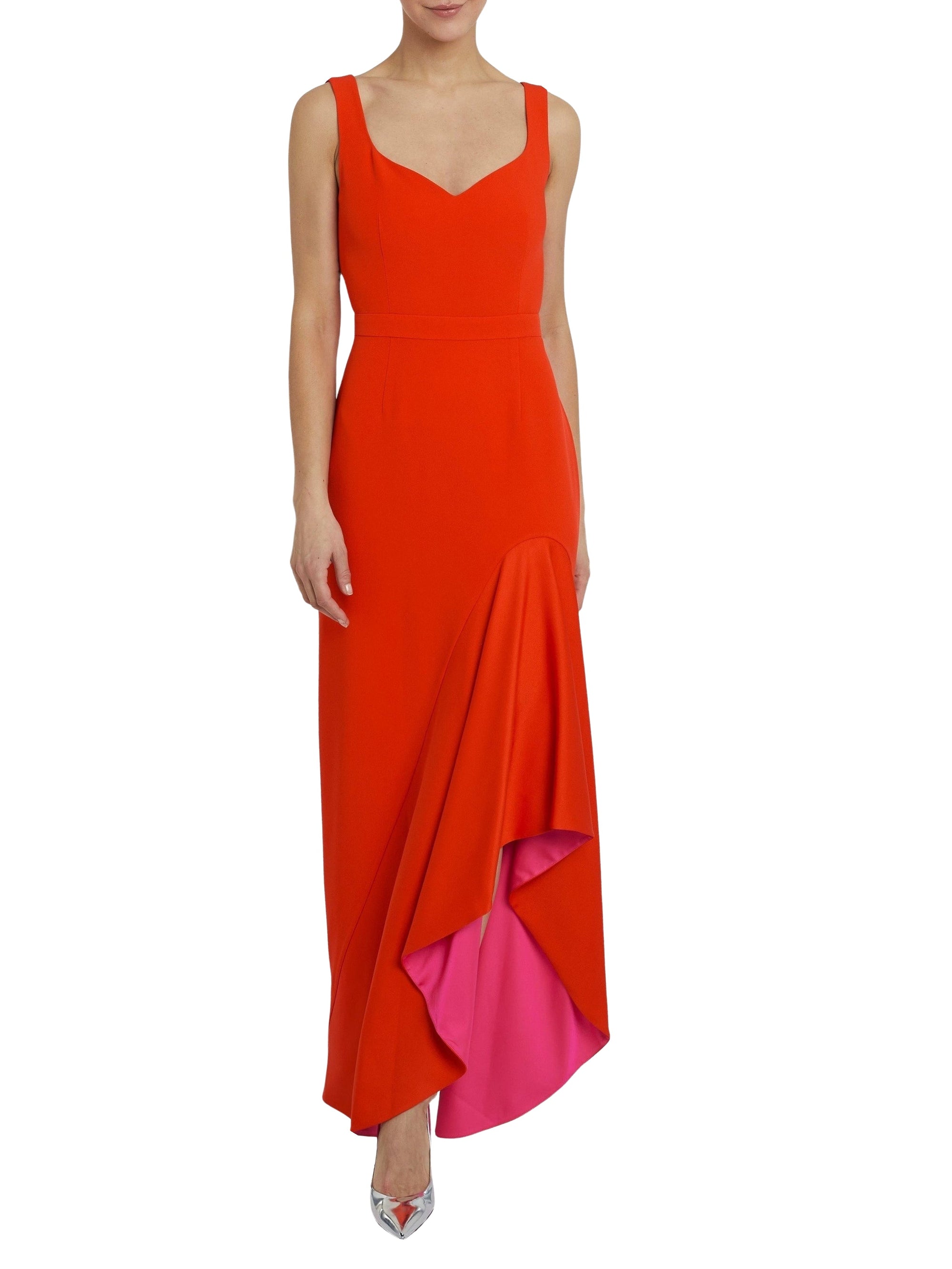 SANGUINE/ROSE SHOCKING ROBE LONGUE SM