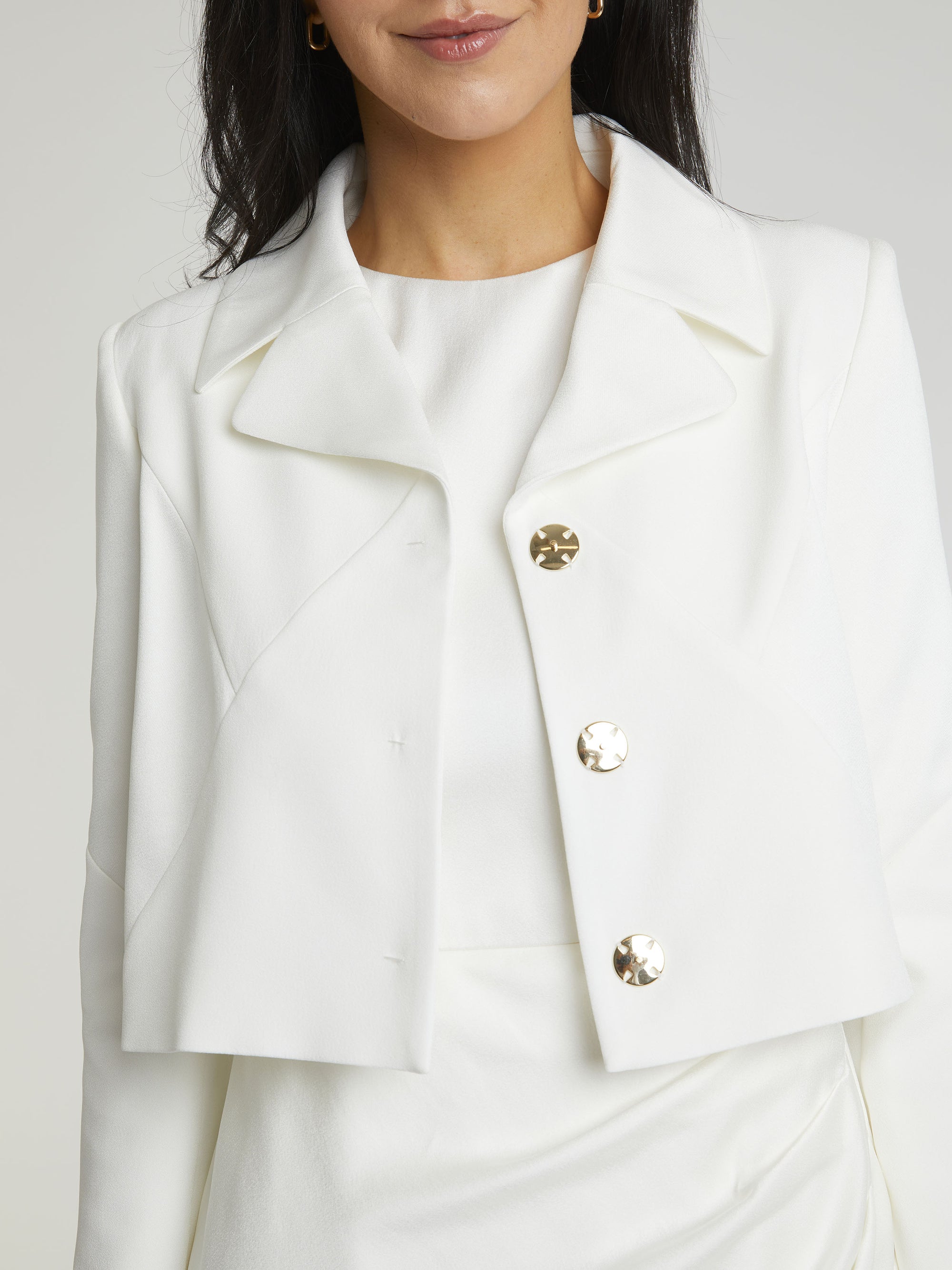 Veste courte structurée - Blanc cassé