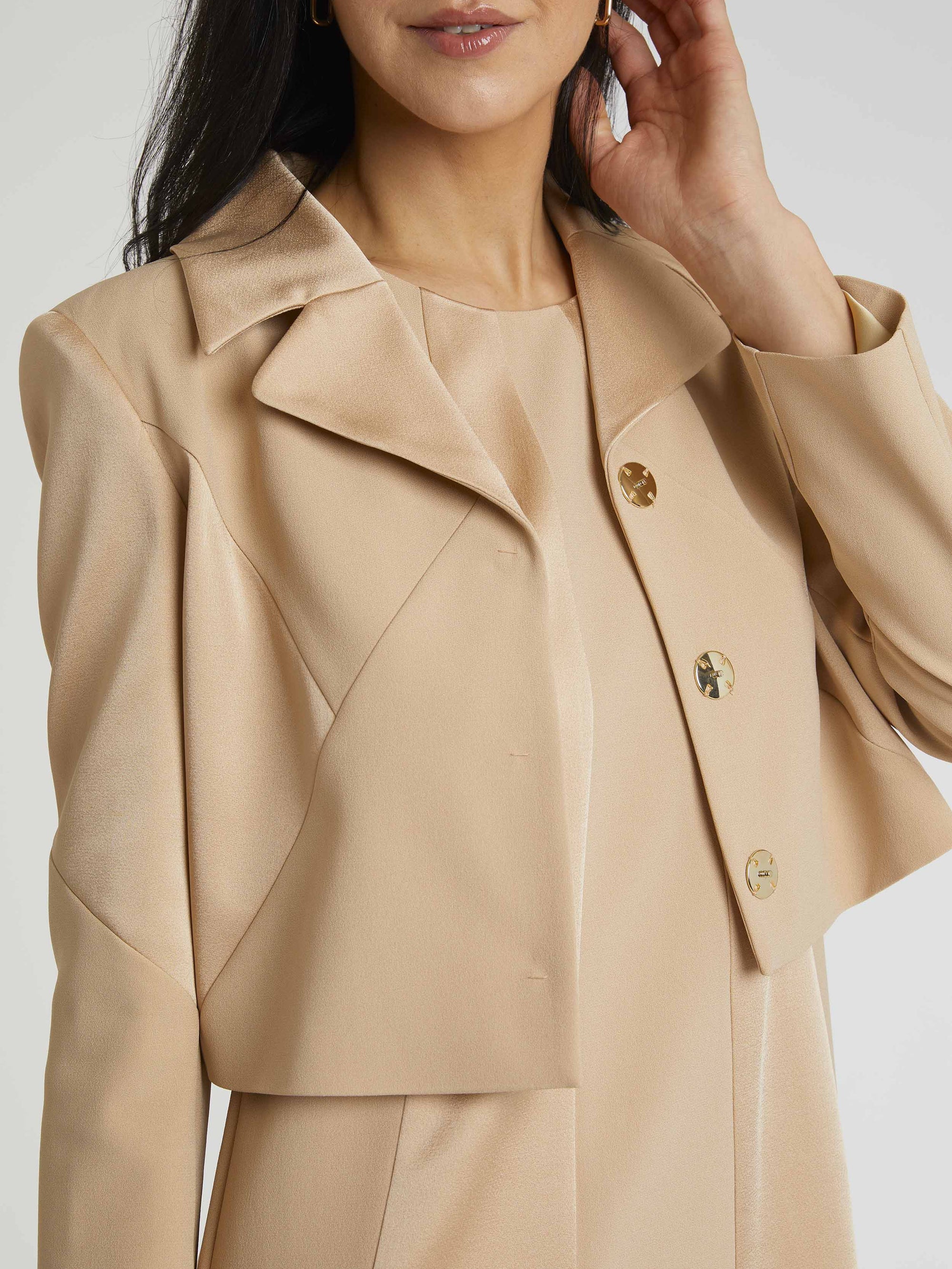 Short structured jacket - Beige