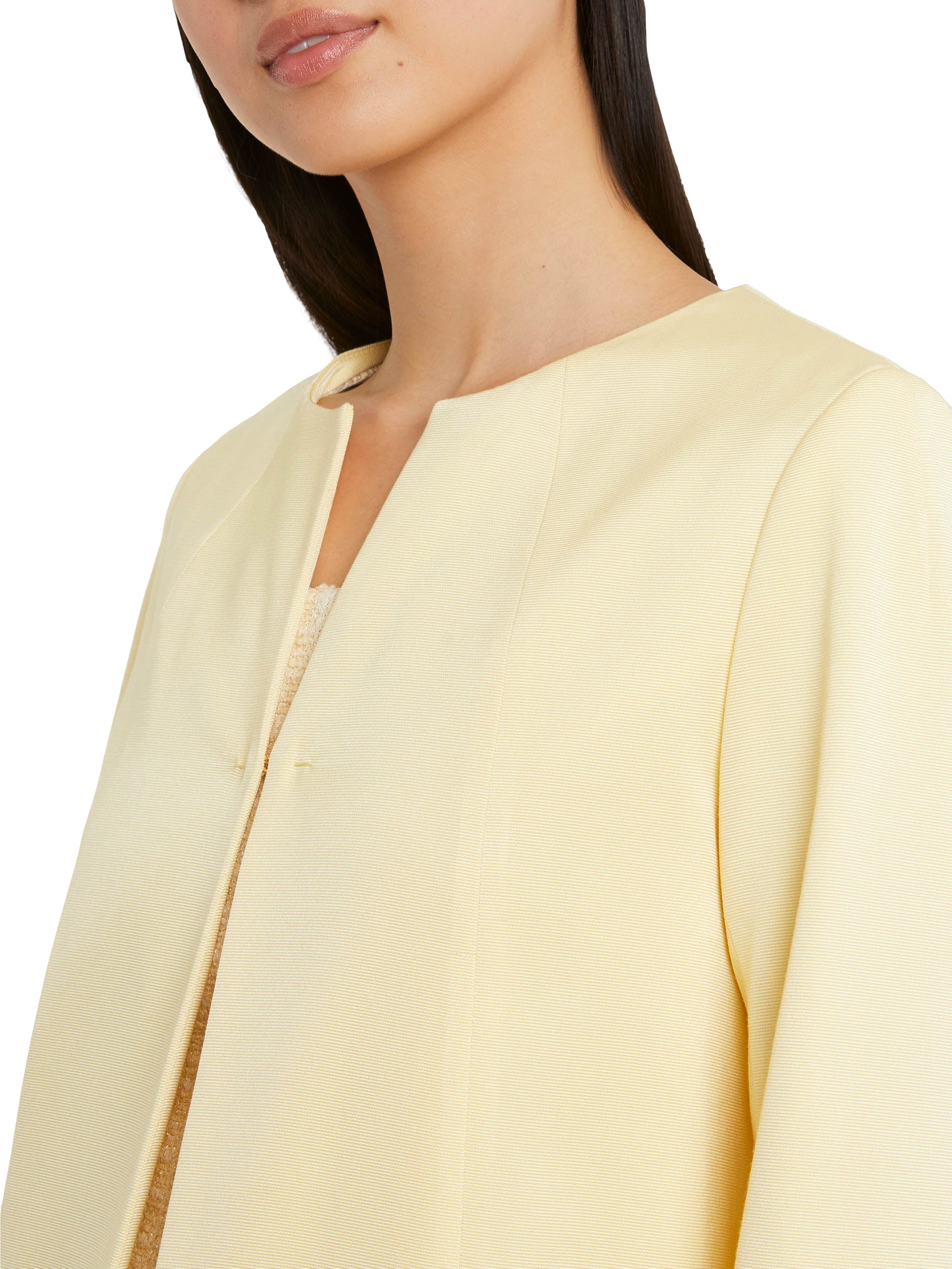 Manteau à col rond - Jaune