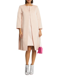 Manteau à col rond - Beige rose
