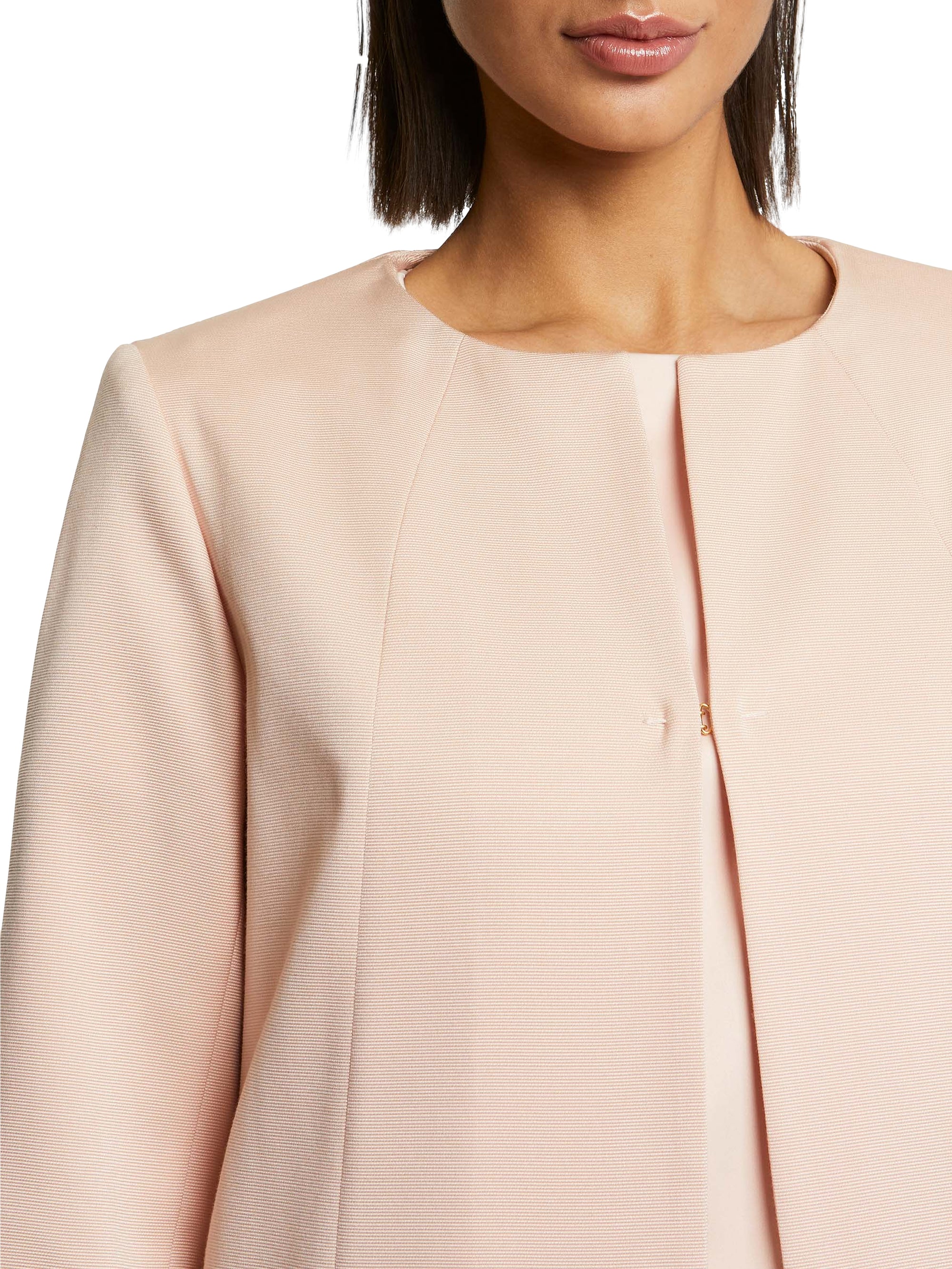Manteau à col rond - Beige rose