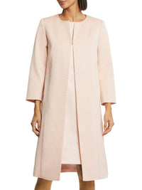 Manteau à col rond - Beige rose