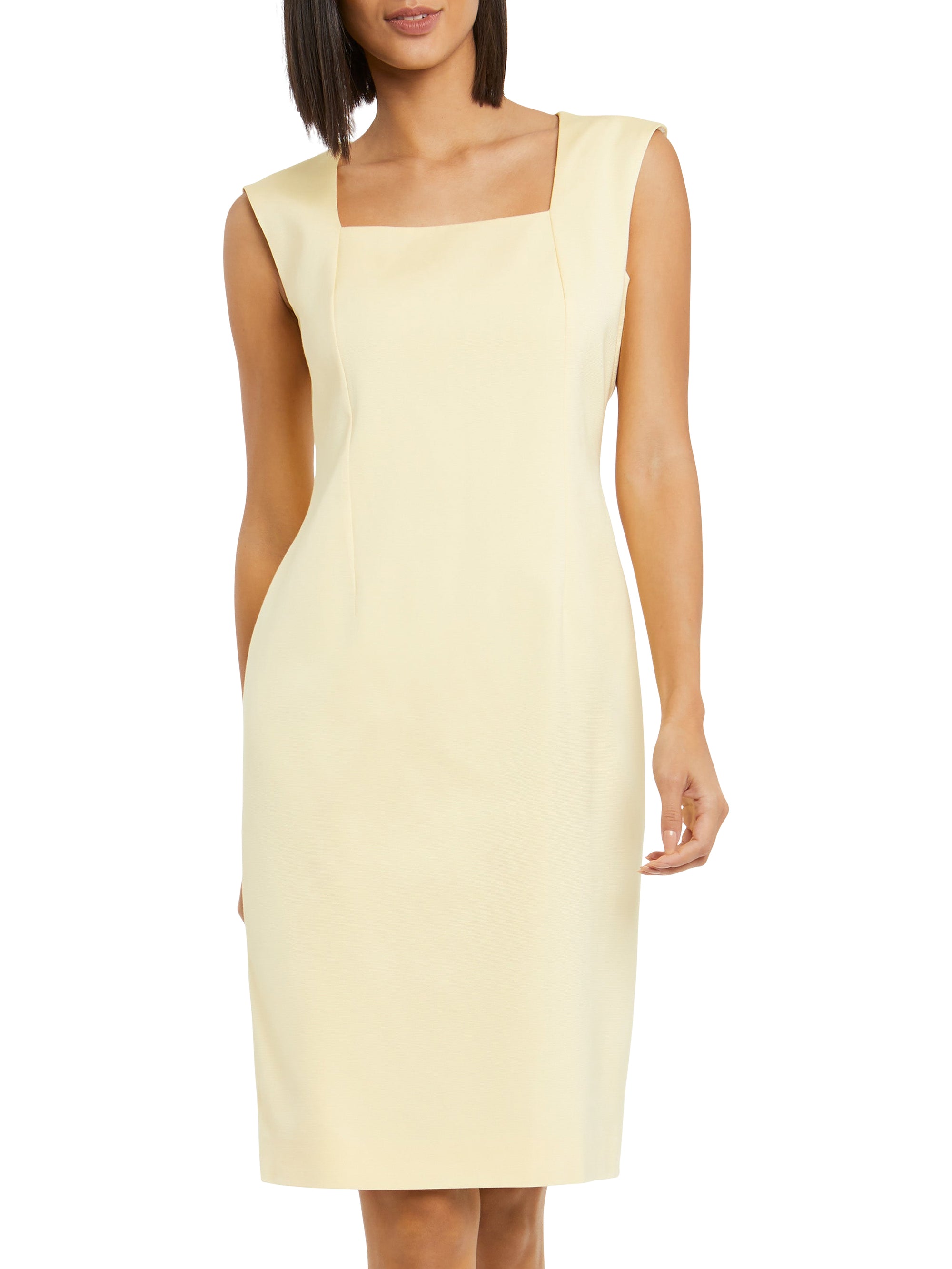 Robe courte ceinturée sans manches - Jaune