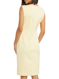 Robe courte ceinturée sans manches - Jaune
