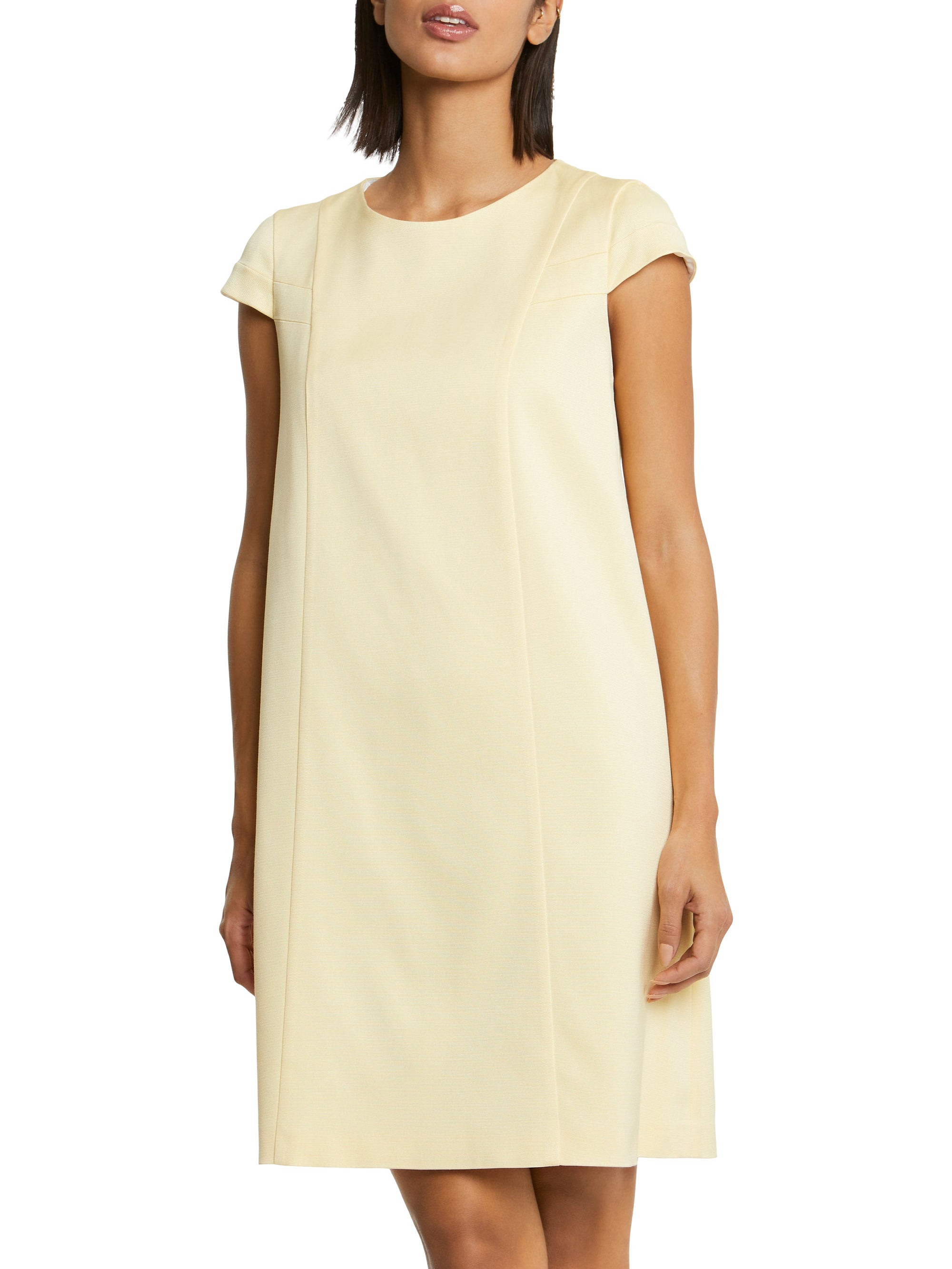 Robe droite à manches courtes - Jaune