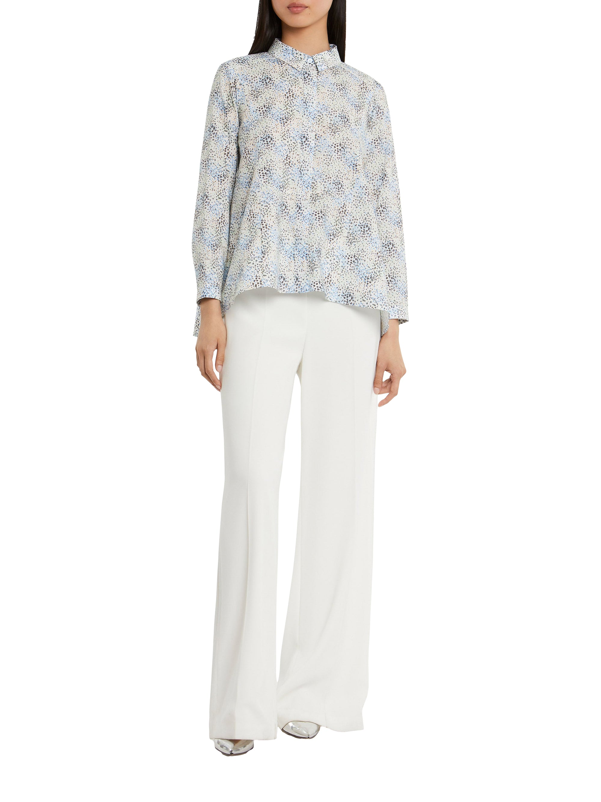 Long-sleeved printed shirt - Sky blue