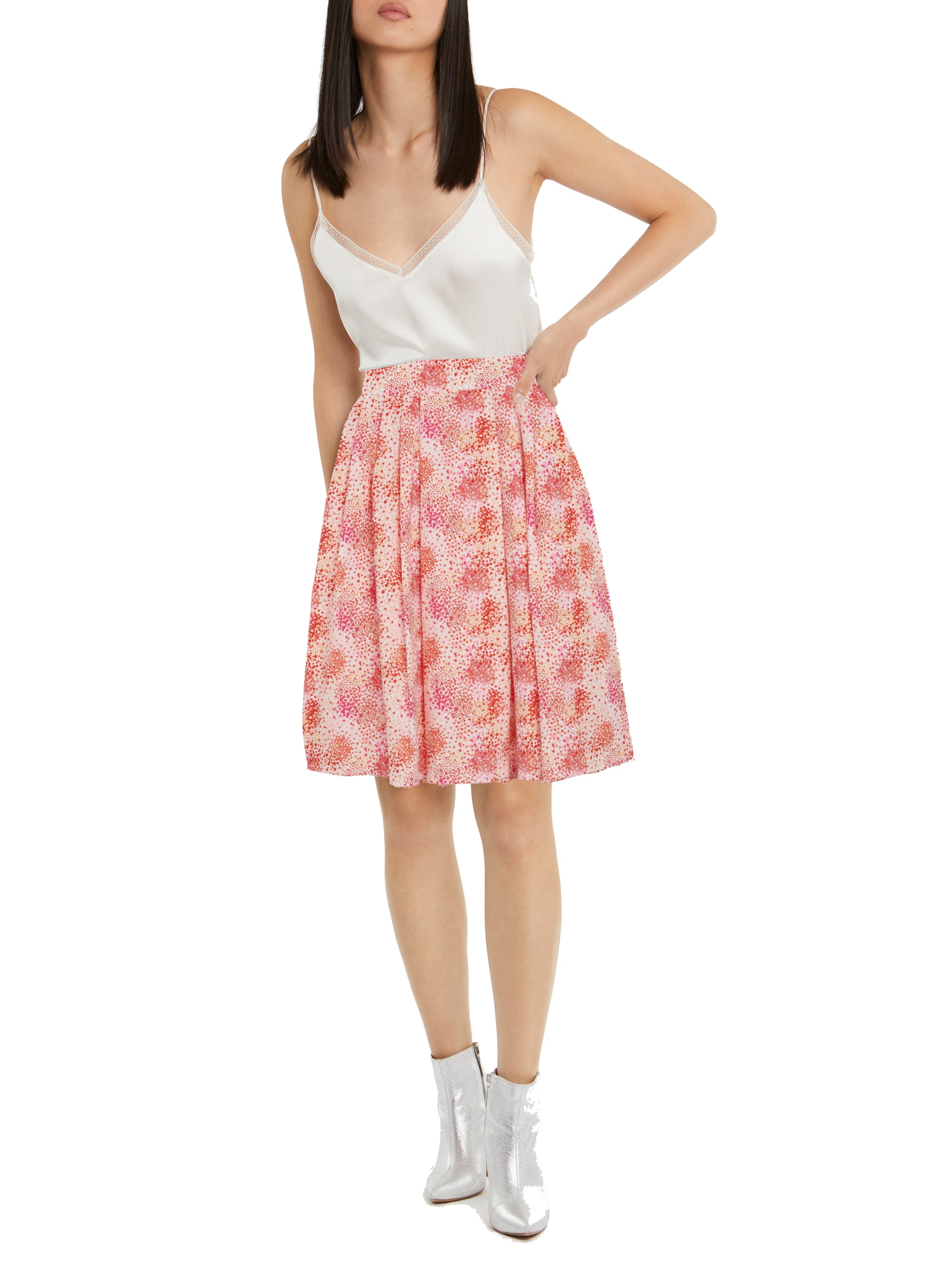 Jupe midi évasée - Beige rose