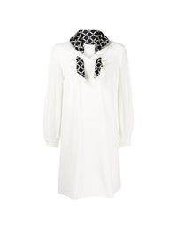 Robe avec foulard amovible - Blanc cassé