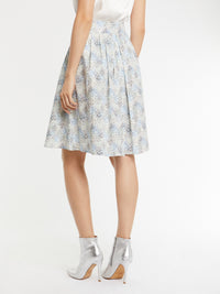Jupe à motif fleuris - Bleu ciel