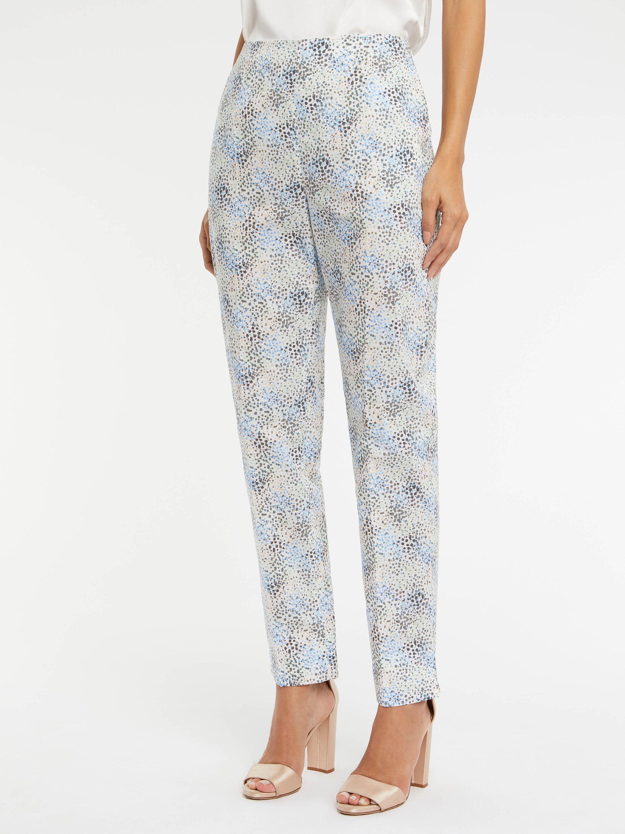 Pantalon à fentes et imprimé - Bleu ciel