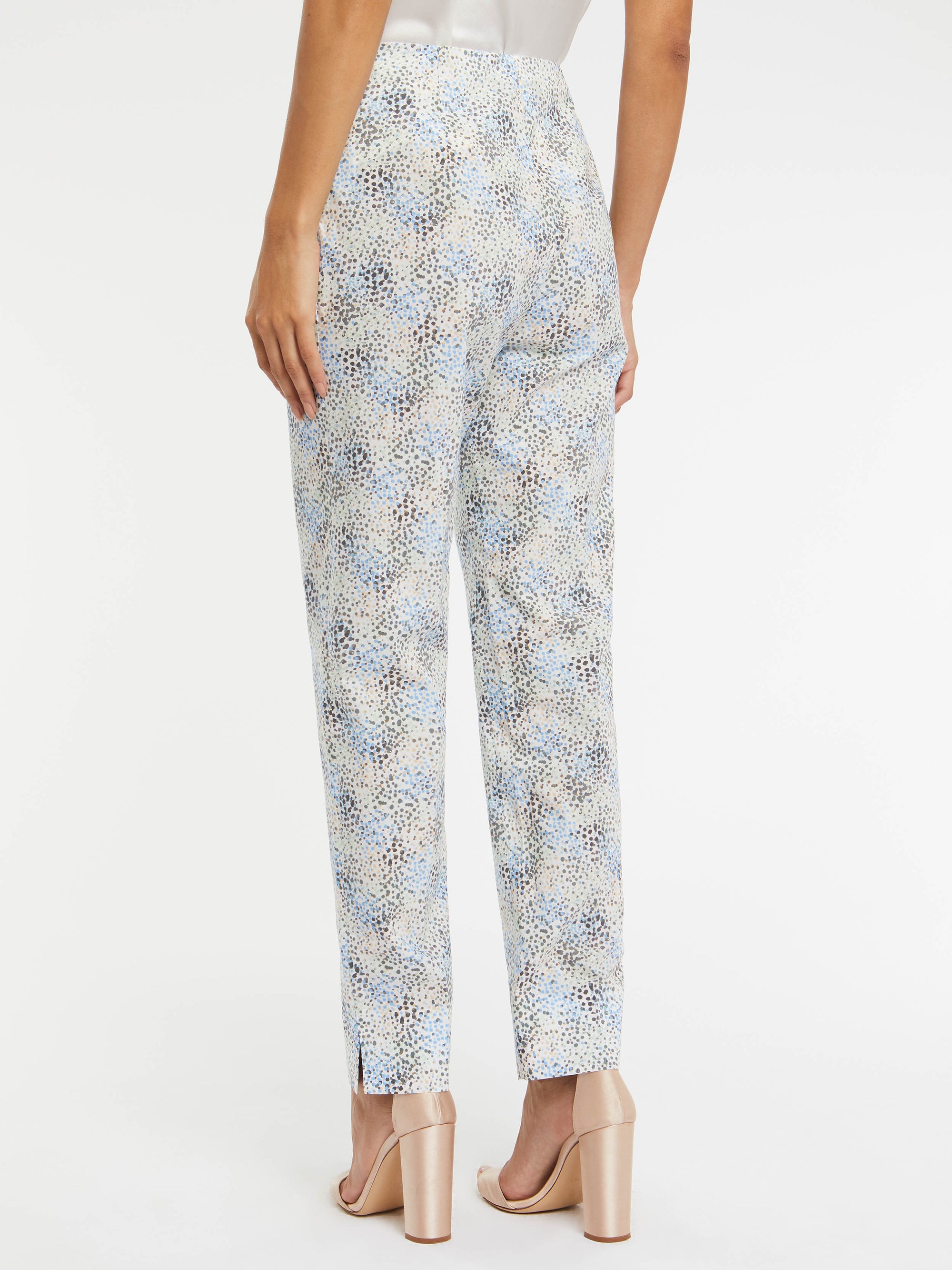 Pantalon à fentes et imprimé - Bleu ciel