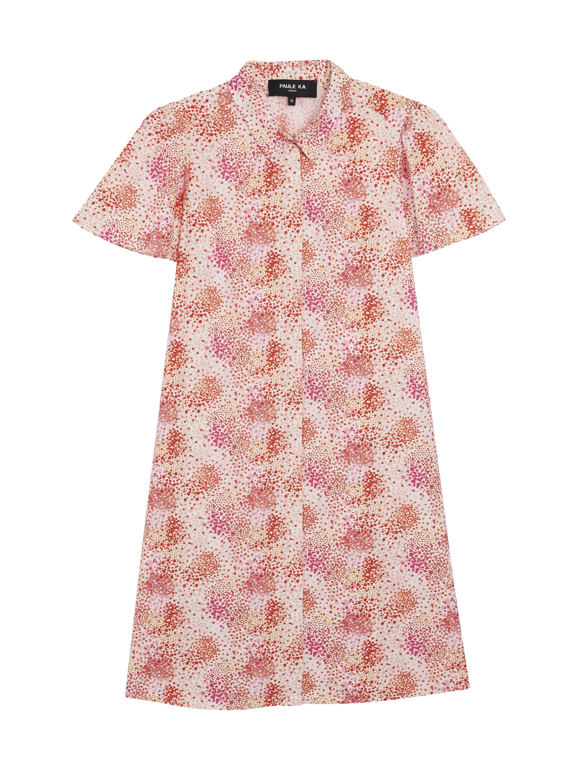 Robe chemise à imprimé - Rose orange