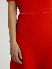 SANGUINE/BLANC CASSE JUPE