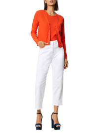 Cardigan à manches longues - Rouge orange