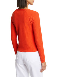 Cardigan à manches longues - Rouge orange
