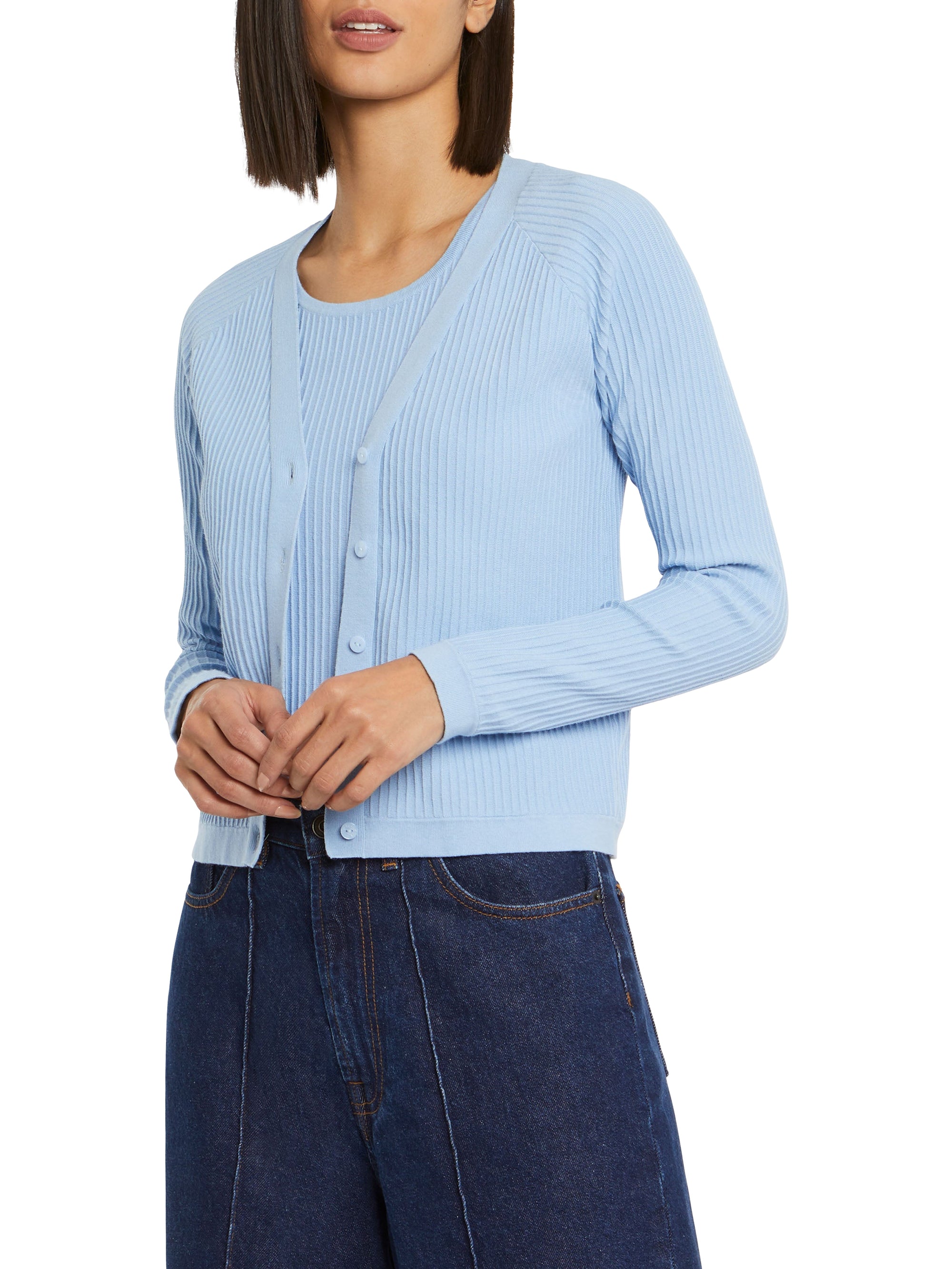 Long-sleeved cardigan - Sky blue