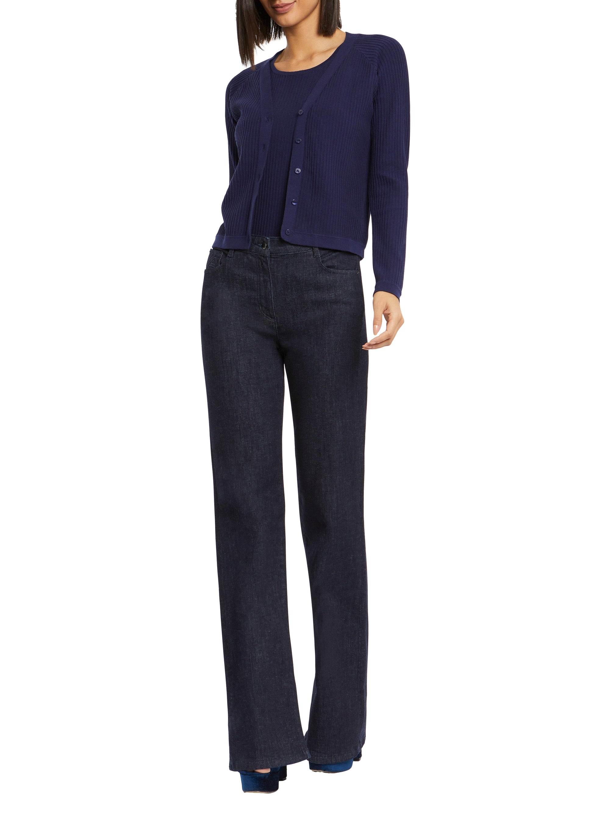 Long-sleeved cardigan - Indigo