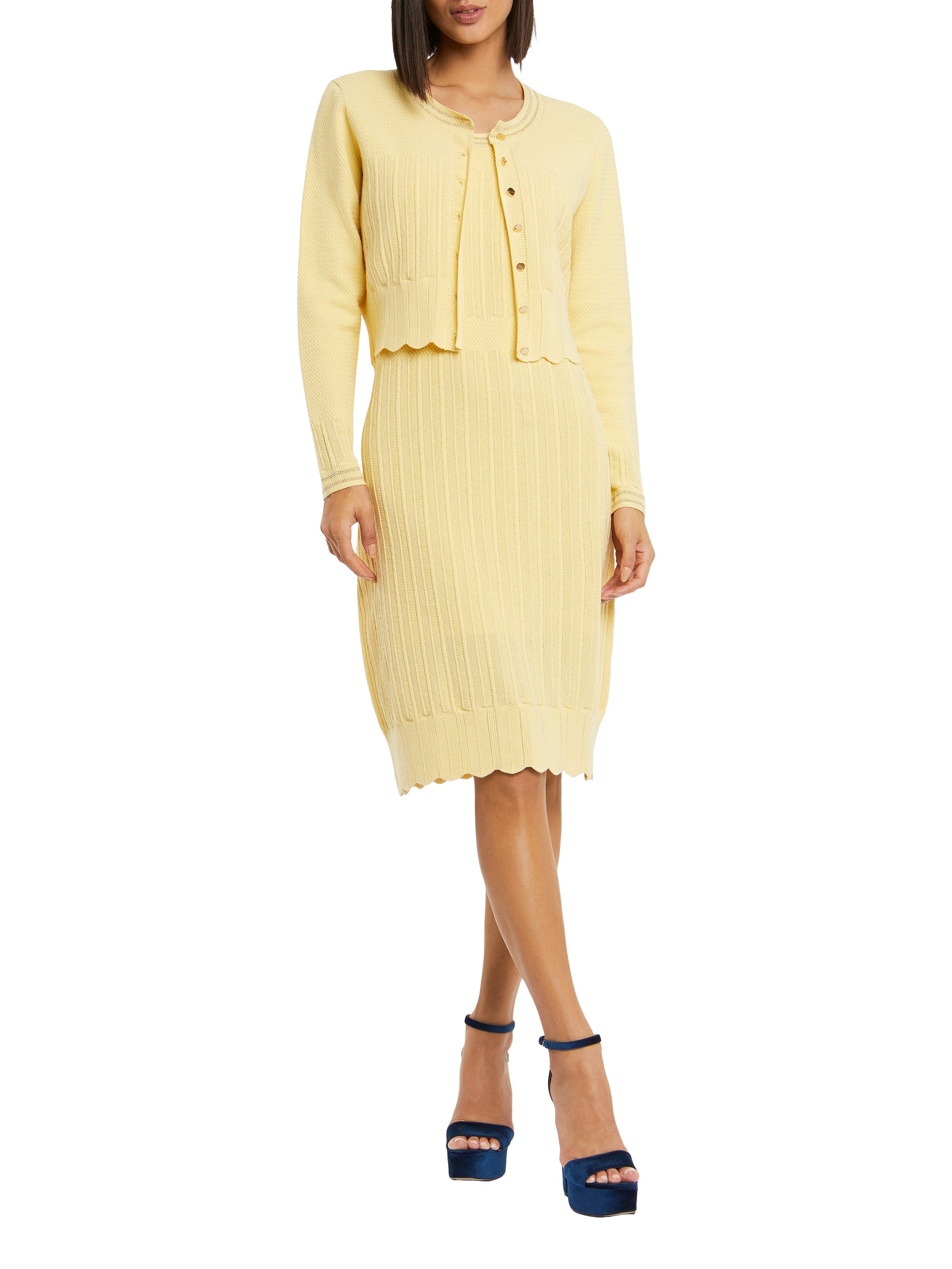 Cardigan ajouré en crochet - Jaune