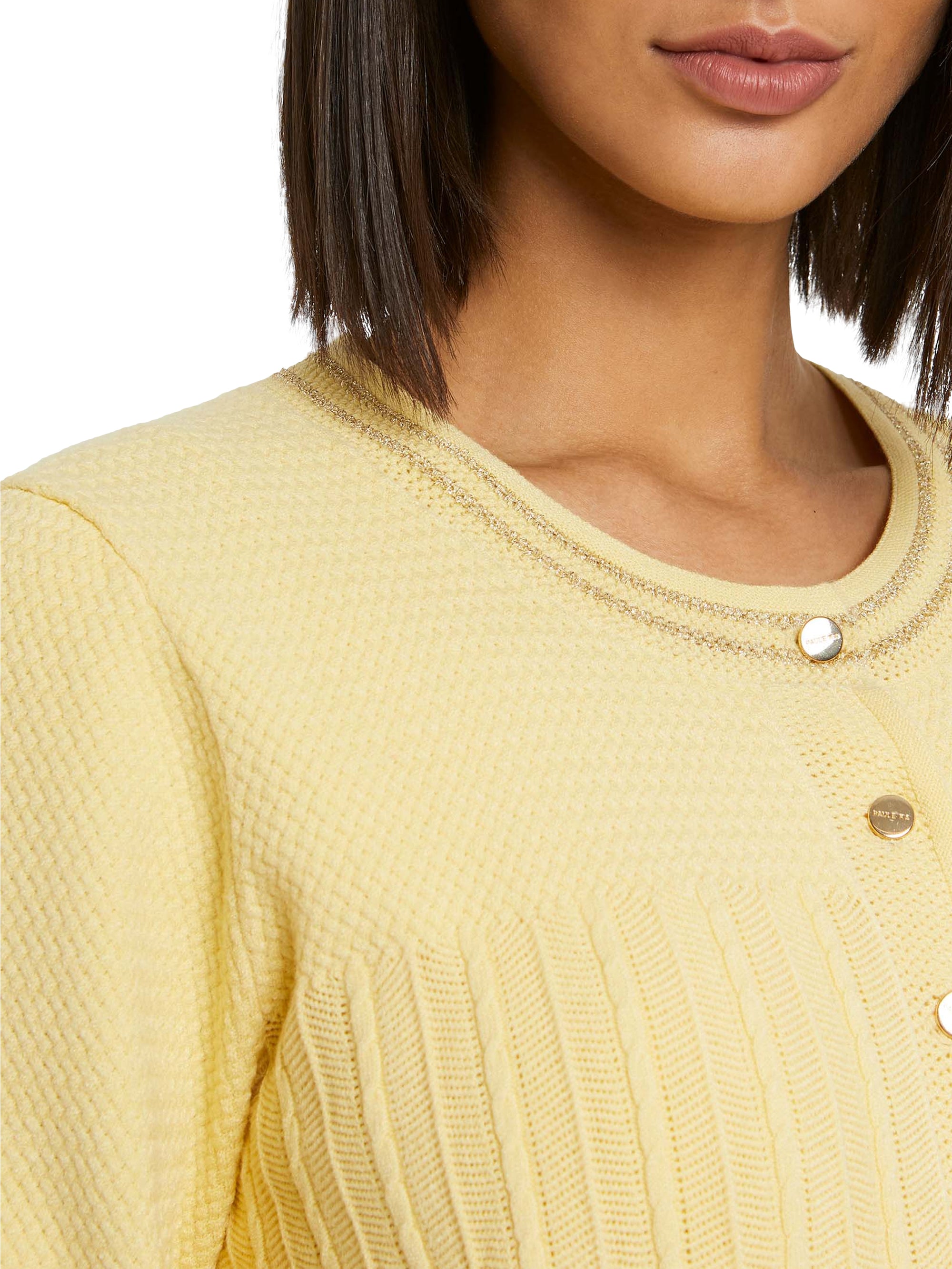 Cardigan ajouré en crochet - Jaune