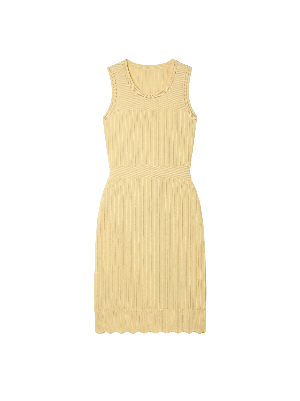 Sleeveless crochet dress - Straw