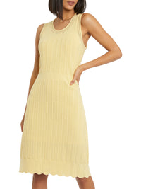Sleeveless crochet dress - Yellow
