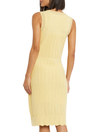 Sleeveless crochet dress - Yellow
