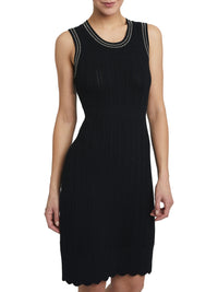 Sleeveless crochet dress - Black