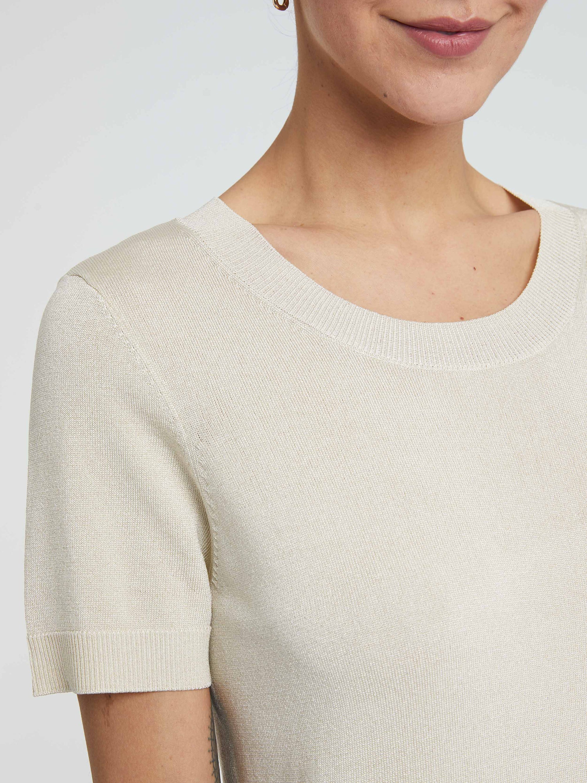BLANC CASSE PULL MC