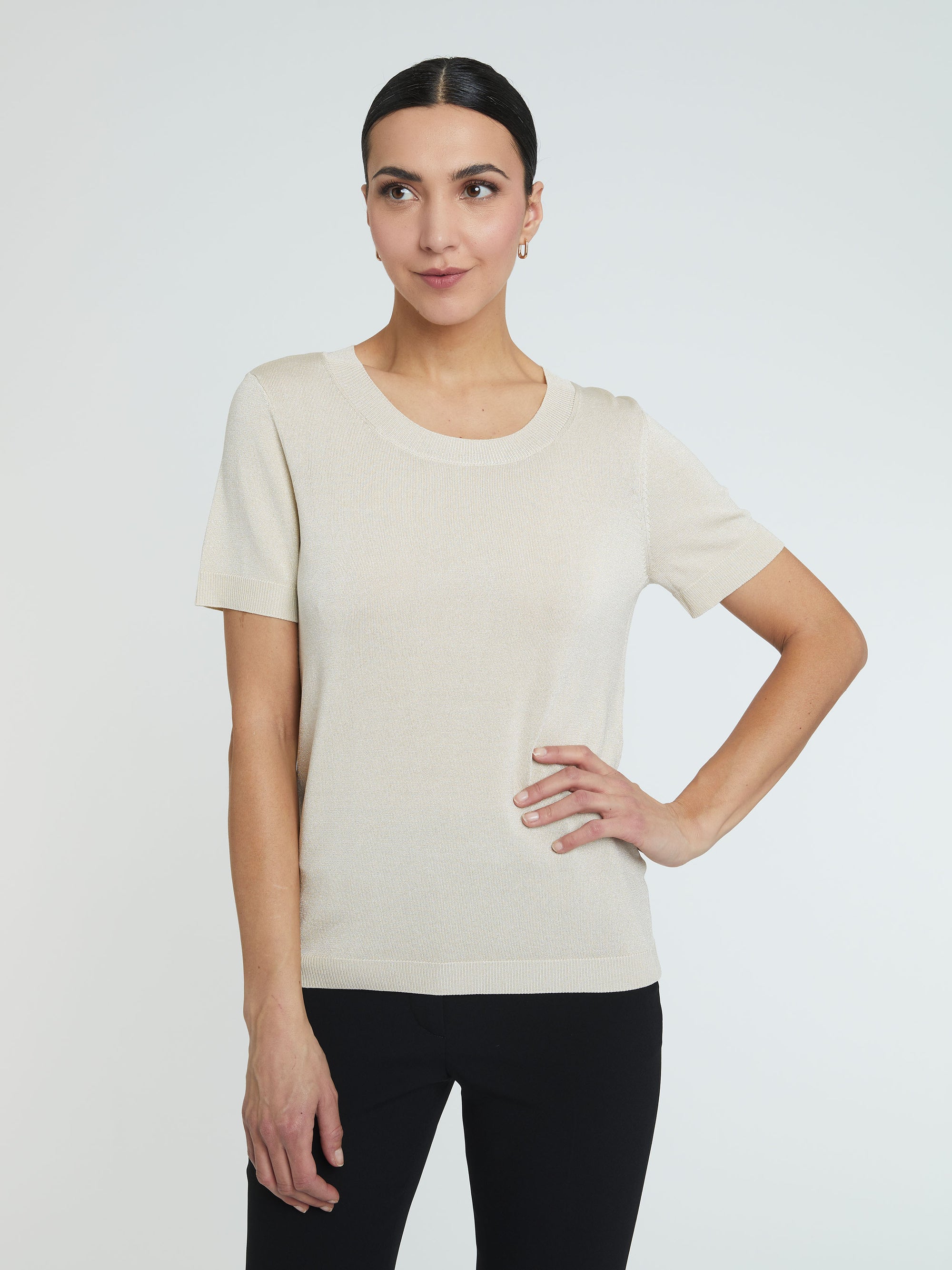 BLANC CASSE PULL MC