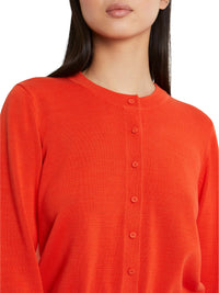 Long-sleeved cardigan - Orange red