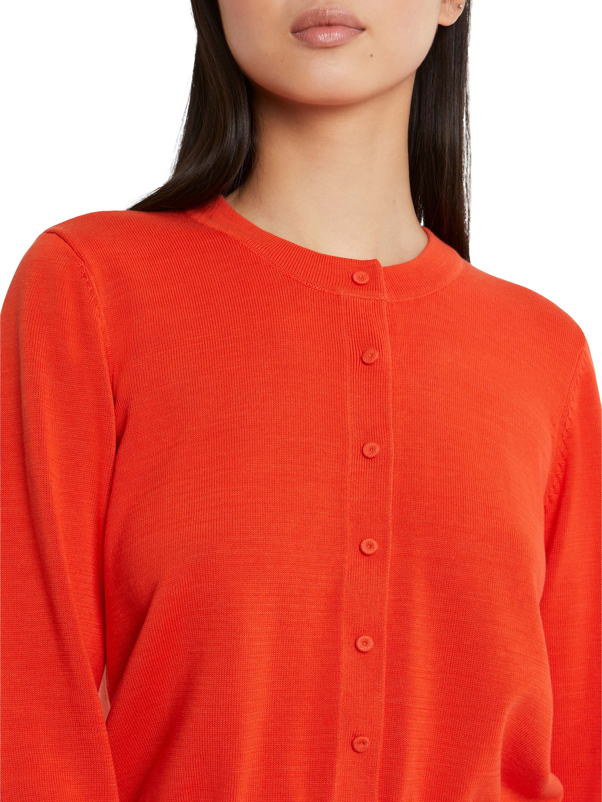 Long-sleeved cardigan - Orange red