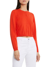 Long-sleeved cardigan - Orange red