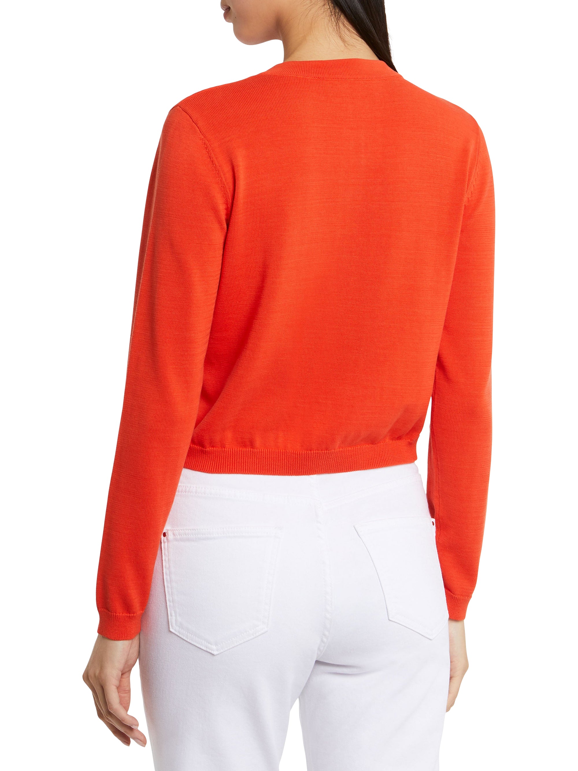 Long-sleeved cardigan - Orange red