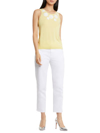 Embroidered floral tank top - Yellow
