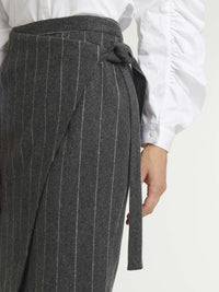 Buttoned skirt in wool - Anthracite