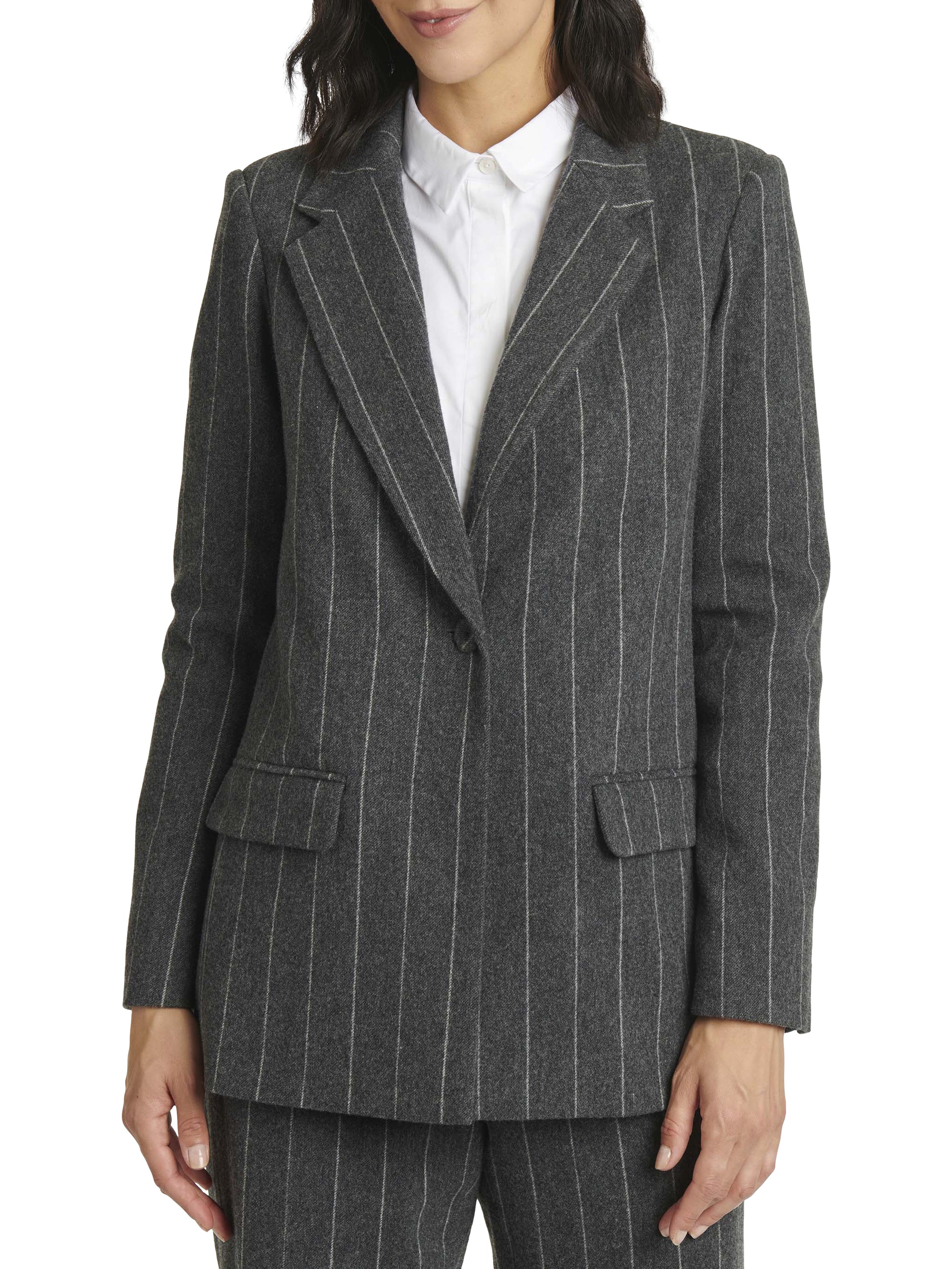 Veste blazer à col tailleur - Anthracite