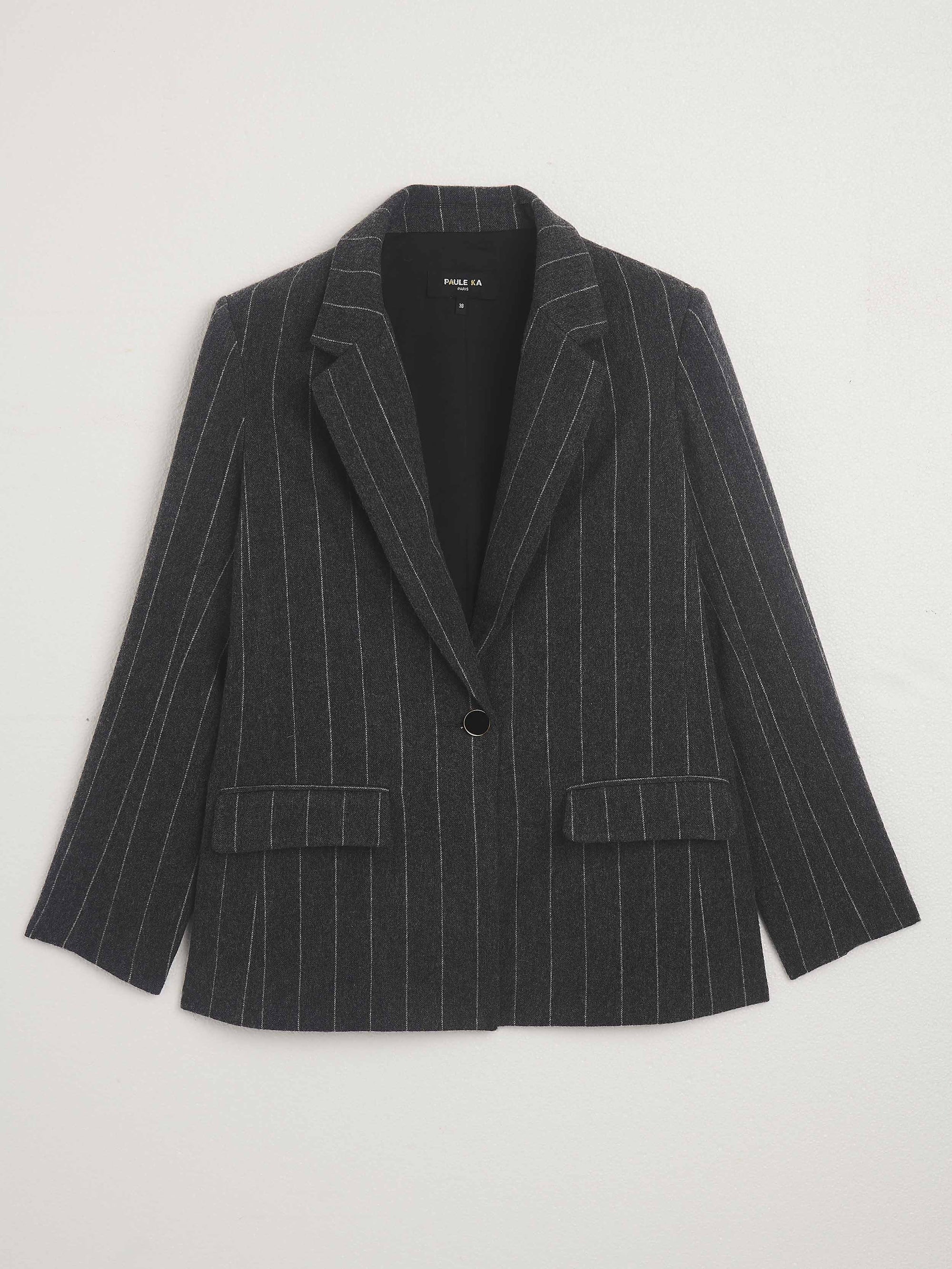 Veste blazer à col tailleur - Anthracite