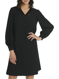 Dress with removable scarf - Black